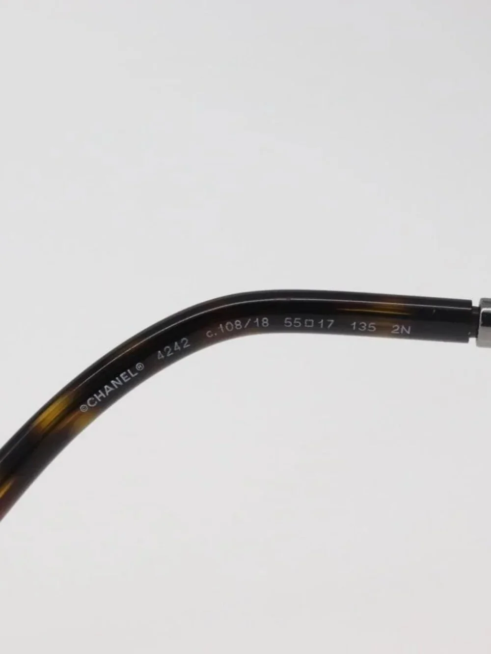 CHANEL Sunglasses metal Silver CC Auth 176091A